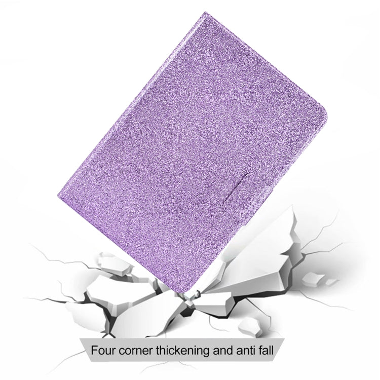 For Samsung Galaxy Tab S8 / S7 Varnish Glitter Powder Smart Leather Tablet Case(Purple) by bashfashion