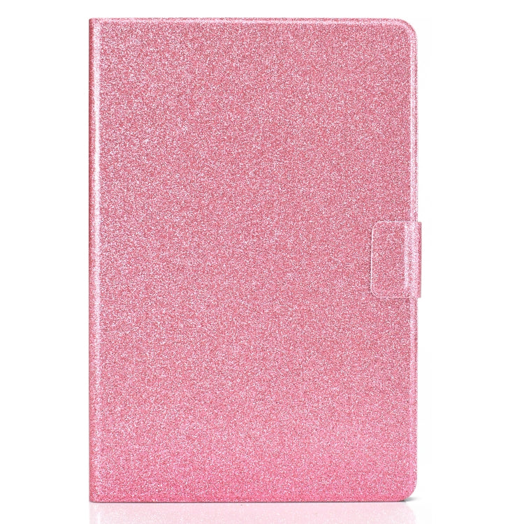 For Samsung Galaxy Tab S8 / S7 Varnish Glitter Powder Smart Leather Tablet Case(Pink) by bashfashion