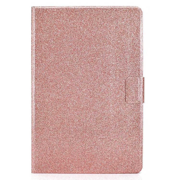 For Samsung Galaxy Tab S8 / S7 Varnish Glitter Powder Smart Leather Tablet Case(Rose Gold) by bashfashion