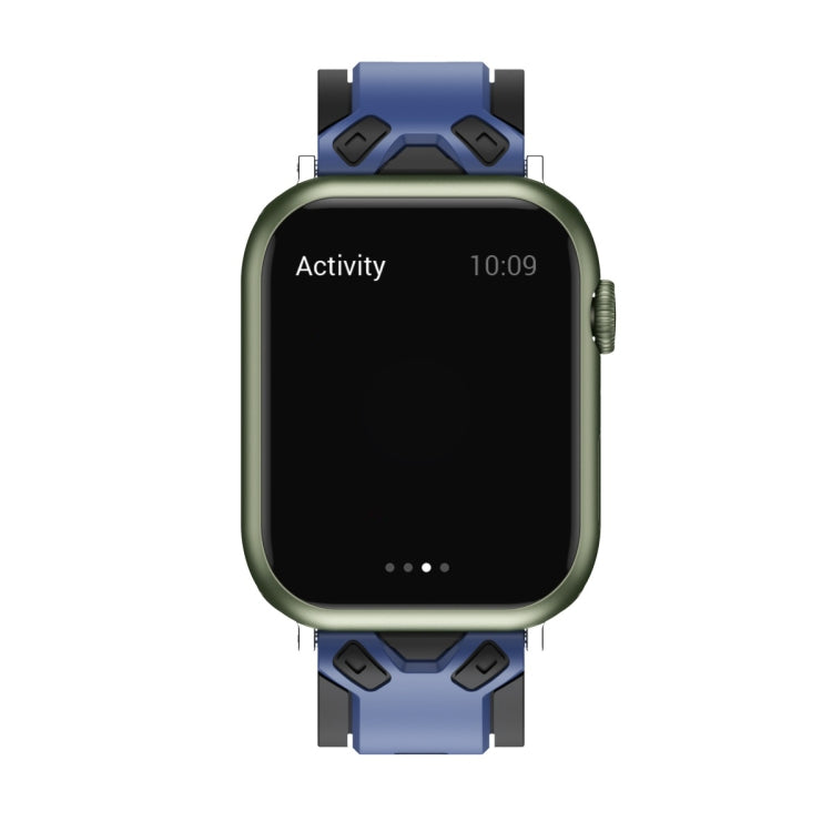 Two-Color Silicone Watch Band For Apple Watch Ultra 49mm&Watch Ultra 2 49mm / Series 9&8&7 45mm / SE 3&SE 2&6&SE&5&4 44mm / 3&2&1 42mm(Black Blue) by bashfashion
