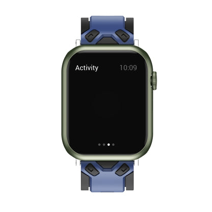 Two-Color Silicone Watch Band For Apple Watch Ultra 49mm&Watch Ultra 2 49mm / Series 9&8&7 45mm / SE 3&SE 2&6&SE&5&4 44mm / 3&2&1 42mm(Black Blue) by bashfashion