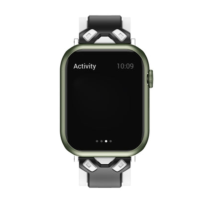 Two-Color Silicone Watch Band For Apple Watch Ultra 49mm&Watch Ultra 2 49mm / Series 9&8&7 45mm / SE 3&SE 2&6&SE&5&4 44mm / 3&2&1 42mm(White Black) by bashfashion
