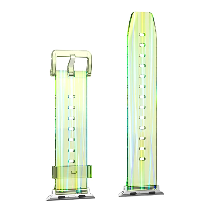 Aurora Transparent Silicone Watch Band For Apple Watch Ultra 49mm&Watch Ultra 2 49mm / Series 9&8&7 45mm / SE 3&SE 2&6&SE&5&4 44mm / 3&2&1 42mm(Green) by bashfashion
