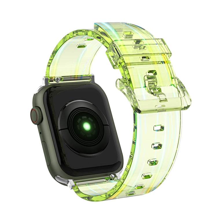 Aurora Transparent Silicone Watch Band For Apple Watch Ultra 49mm&Watch Ultra 2 49mm / Series 9&8&7 45mm / SE 3&SE 2&6&SE&5&4 44mm / 3&2&1 42mm(Green) by bashfashion