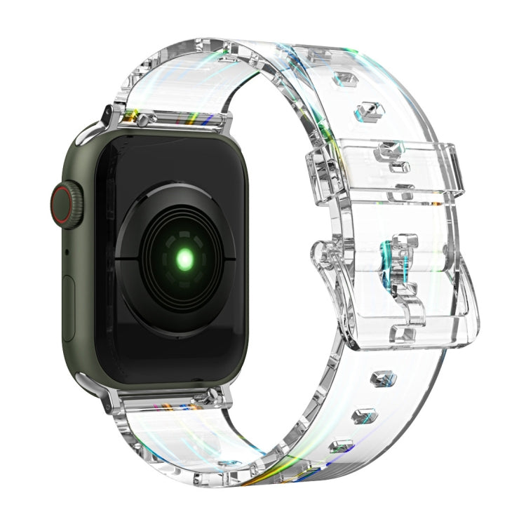 Aurora Transparent Silicone Watch Band For Apple Watch Ultra 49mm&Watch Ultra 2 49mm / Series 9&8&7 45mm / SE 3&SE 2&6&SE&5&4 44mm / 3&2&1 42mm(Transparent) by bashfashion