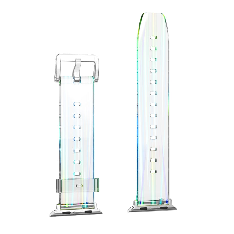 Aurora Transparent Silicone Watch Band For Apple Watch Ultra 49mm&Watch Ultra 2 49mm / Series 9&8&7 45mm / SE 3&SE 2&6&SE&5&4 44mm / 3&2&1 42mm(Transparent) by bashfashion