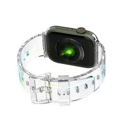 Aurora Transparent Silicone Watch Band For Apple Watch Ultra 49mm&Watch Ultra 2 49mm / Series 9&8&7 45mm / SE 3&SE 2&6&SE&5&4 44mm / 3&2&1 42mm(Transparent) by bashfashion