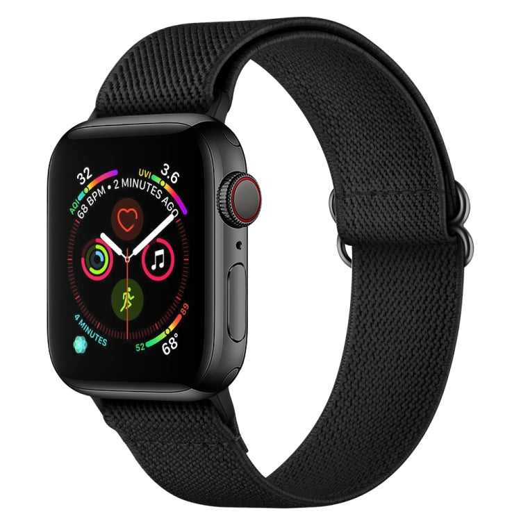 Polyester Nylon Watch Band For Apple Watch Ultra 49mm&Watch Ultra 2 49mm / Series 9&8&7 45mm / SE 3&SE 2&6&SE&5&4 44mm / 3&2&1 42mm(Black) by bashfashion