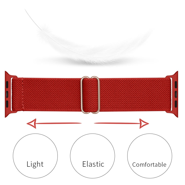 Polyester Nylon Watch Band For Apple Watch Ultra 49mm&Watch Ultra 2 49mm / Series 9&8&7 45mm / SE 3&SE 2&6&SE&5&4 44mm / 3&2&1 42mm(Red) by bashfashion