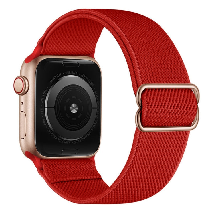 Polyester Nylon Watch Band For Apple Watch Ultra 49mm&Watch Ultra 2 49mm / Series 9&8&7 45mm / SE 3&SE 2&6&SE&5&4 44mm / 3&2&1 42mm(Red) by bashfashion