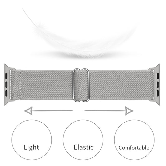 Polyester Nylon Watch Band For Apple Watch Ultra 49mm&Watch Ultra 2 49mm / Series 9&8&7 45mm / SE 3&SE 2&6&SE&5&4 44mm / 3&2&1 42mm(Grey) by bashfashion