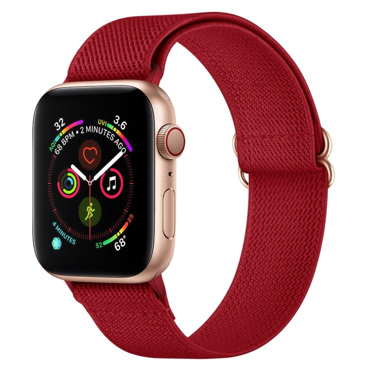 Polyester Nylon Watch Band For Apple Watch Ultra 49mm&Watch Ultra 2 49mm / Series 9&8&7 45mm / SE 3&SE 2&6&SE&5&4 44mm / 3&2&1 42mm(Wine Red) by bashfashion