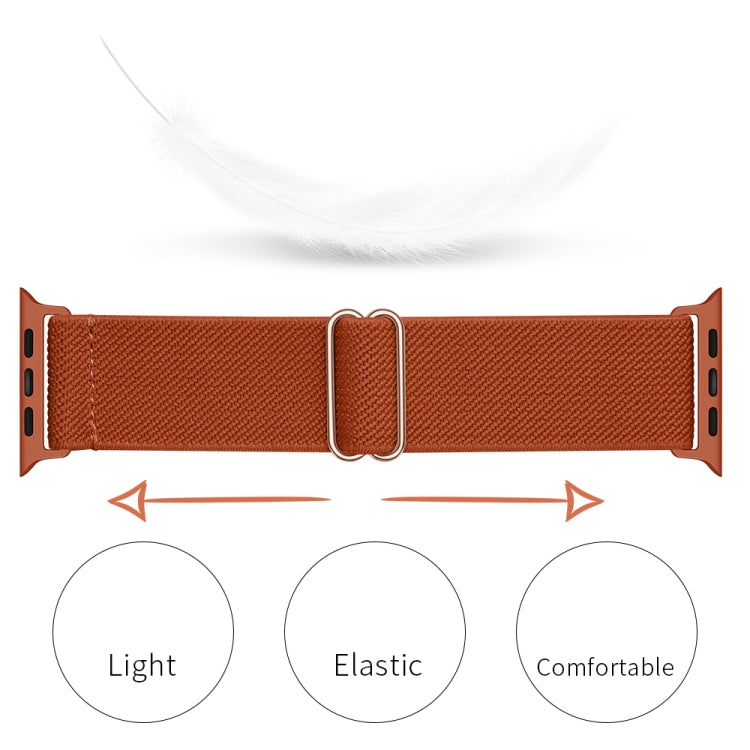 Polyester Nylon Watch Band For Apple Watch Ultra 49mm&Watch Ultra 2 49mm / Series 9&8&7 45mm / SE 3&SE 2&6&SE&5&4 44mm / 3&2&1 42mm(Orange Red) by bashfashion