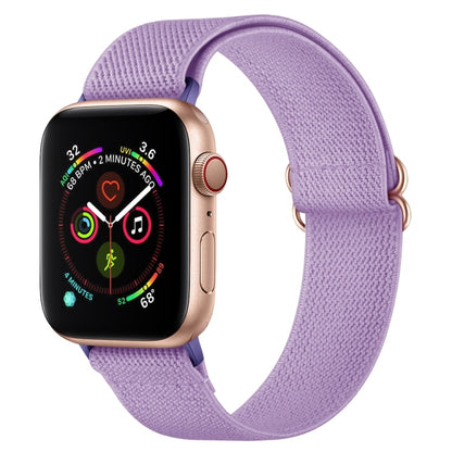 Polyester Nylon Watch Band For Apple Watch Ultra 49mm&Watch Ultra 2 49mm / Series 9&8&7 45mm / SE 3&SE 2&6&SE&5&4 44mm / 3&2&1 42mm(Light Purple) by bashfashion