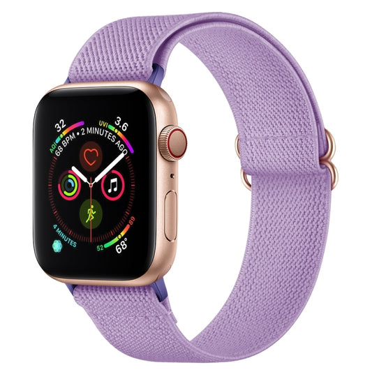 Polyester Nylon Watch Band For Apple Watch Ultra 49mm&Watch Ultra 2 49mm / Series 9&8&7 45mm / SE 3&SE 2&6&SE&5&4 44mm / 3&2&1 42mm(Light Purple) by bashfashion
