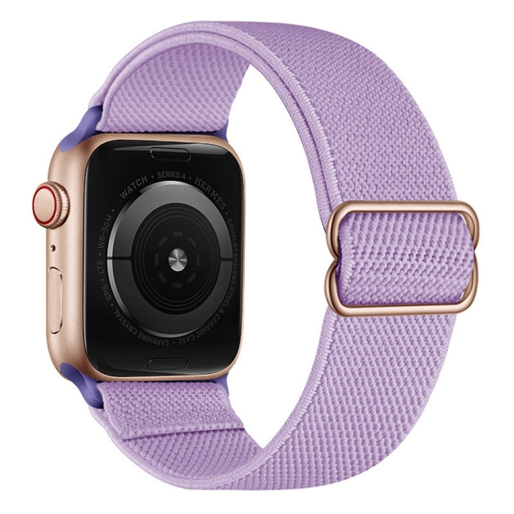Polyester Nylon Watch Band For Apple Watch Ultra 49mm&Watch Ultra 2 49mm / Series 9&8&7 45mm / SE 3&SE 2&6&SE&5&4 44mm / 3&2&1 42mm(Light Purple) by bashfashion