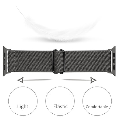 Polyester Nylon Watch Band For Apple Watch Ultra 49mm&Watch Ultra 2 49mm / Series 9&8&7 45mm / SE 3&SE 2&6&SE&5&4 44mm / 3&2&1 42mm(Dark Grey) by bashfashion