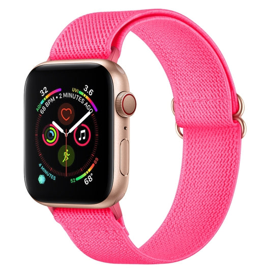 Polyester Nylon Watch Band For Apple Watch Ultra 49mm&Watch Ultra 2 49mm / Series 9&8&7 45mm / SE 3&SE 2&6&SE&5&4 44mm / 3&2&1 42mm(Peach Red) by bashfashion