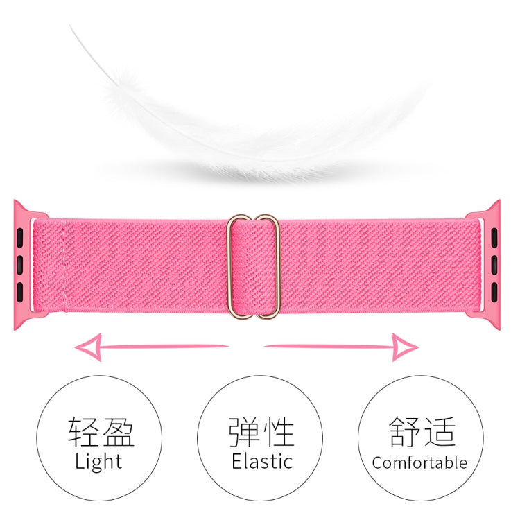 Polyester Nylon Watch Band For Apple Watch Ultra 49mm&Watch Ultra 2 49mm / Series 9&8&7 45mm / SE 3&SE 2&6&SE&5&4 44mm / 3&2&1 42mm(Peach Red) by bashfashion