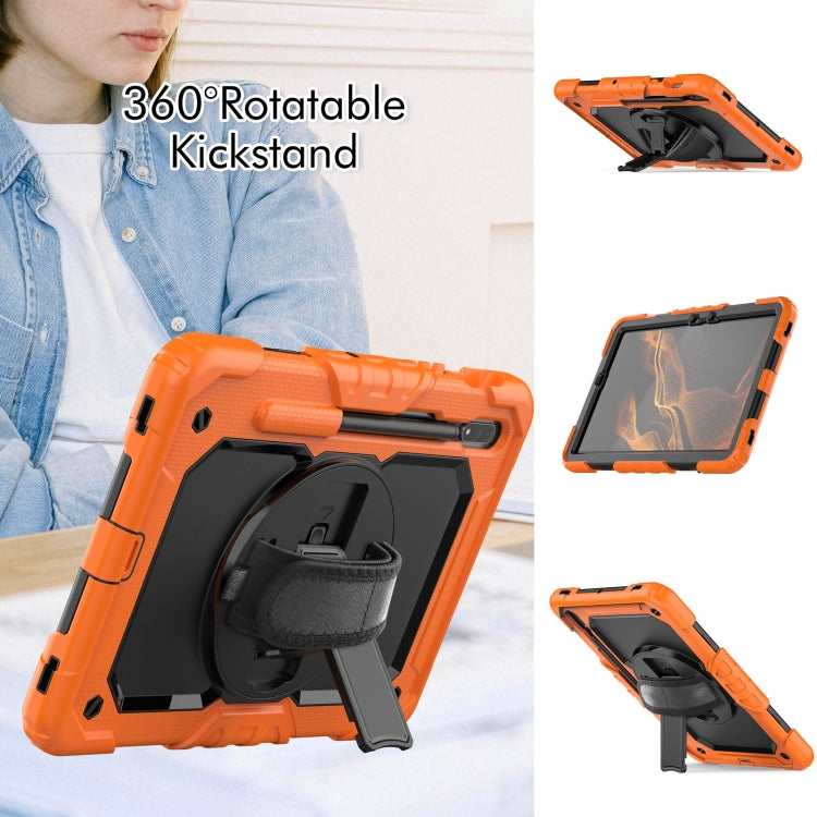 For Samsung Galaxy Tab S8 11 inch SM-X700 Silicone + PC Tablet Case(Orange+Black) by bashfashion