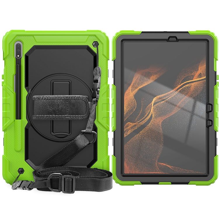 For Samsung Galaxy Tab S8 11 inch SM-X700 Silicone + PC Tablet Case(Yellow Green+Black) by bashfashion