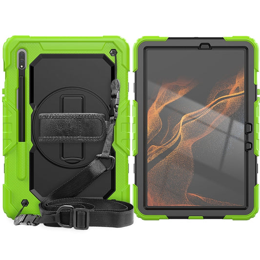 For Samsung Galaxy Tab S8 11 inch SM-X700 Silicone + PC Tablet Case(Yellow Green+Black) by bashfashion