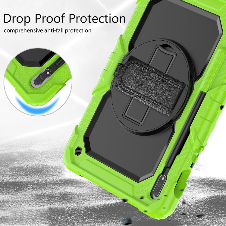 For Samsung Galaxy Tab S8 11 inch SM-X700 Silicone + PC Tablet Case(Yellow Green+Black) by bashfashion