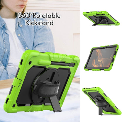 For Samsung Galaxy Tab S8 11 inch SM-X700 Silicone + PC Tablet Case(Yellow Green+Black) by bashfashion