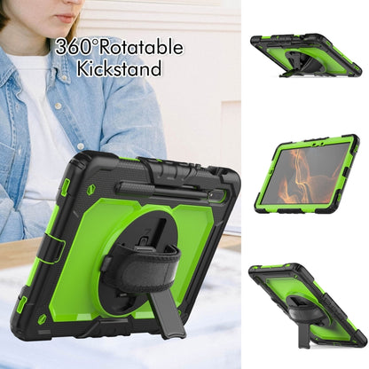 For Samsung Galaxy Tab S8 11 inch SM-X700 Silicone + PC Tablet Case(Black+Yellow Green) by bashfashion