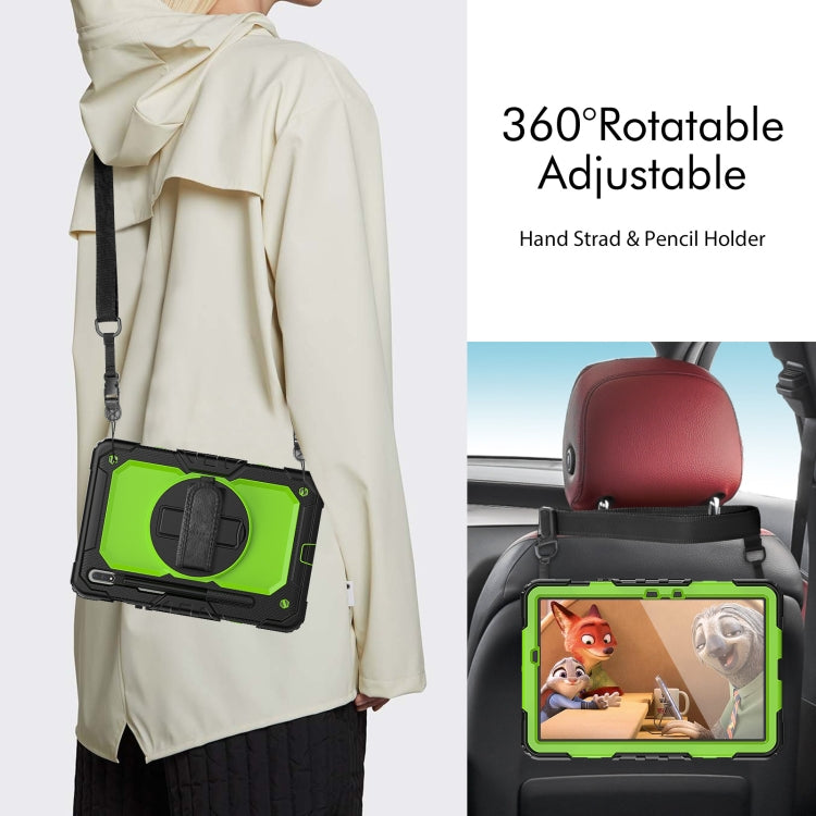 For Samsung Galaxy Tab S8 11 inch SM-X700 Silicone + PC Tablet Case(Black+Yellow Green) by bashfashion