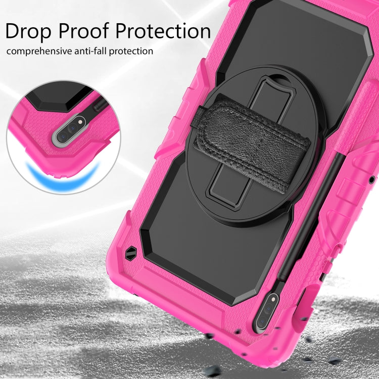 For Samsung Galaxy Tab S8 11 inch SM-X700 Silicone + PC Tablet Case(Rose Red+Black) by bashfashion