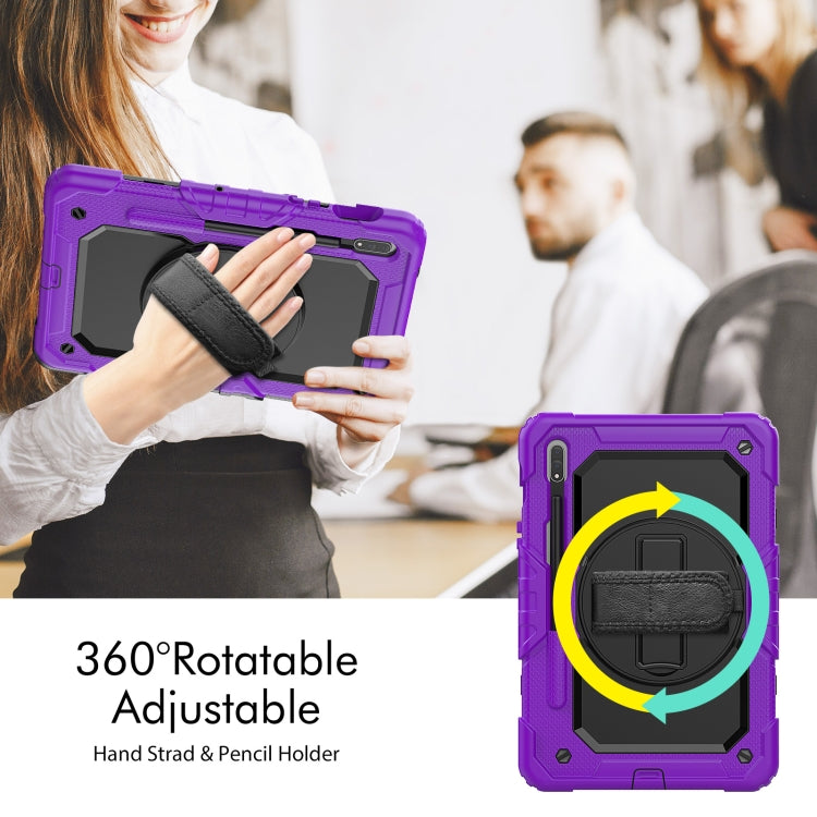 For Samsung Galaxy Tab S8 11 inch SM-X700 Silicone + PC Tablet Case(Purple+Black) by bashfashion