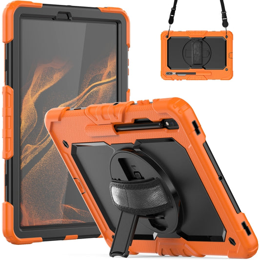 For Samsung Galaxy Tab S8+ 12.4 inch SM-X800 Silicone + PC Tablet Case(Orange+Black) by bashfashion