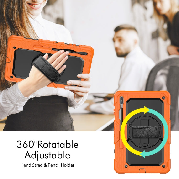 For Samsung Galaxy Tab S8+ 12.4 inch SM-X800 Silicone + PC Tablet Case(Orange+Black) by bashfashion