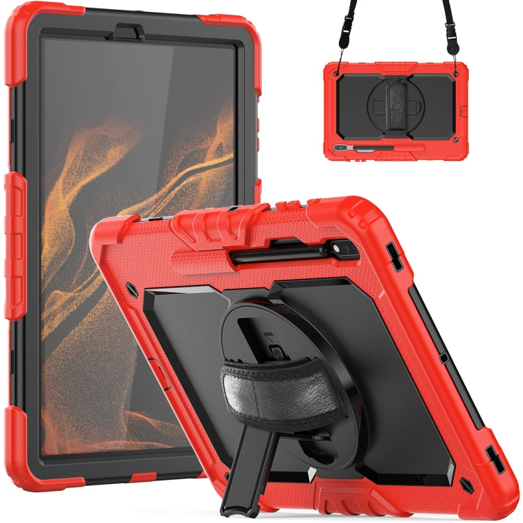 For Samsung Galaxy Tab S8+ 12.4 inch SM-X800 Silicone + PC Tablet Case(Red+Black) by bashfashion