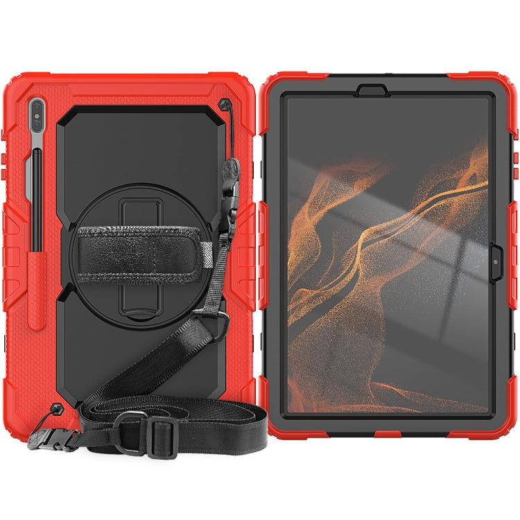 For Samsung Galaxy Tab S8+ 12.4 inch SM-X800 Silicone + PC Tablet Case(Red+Black) by bashfashion