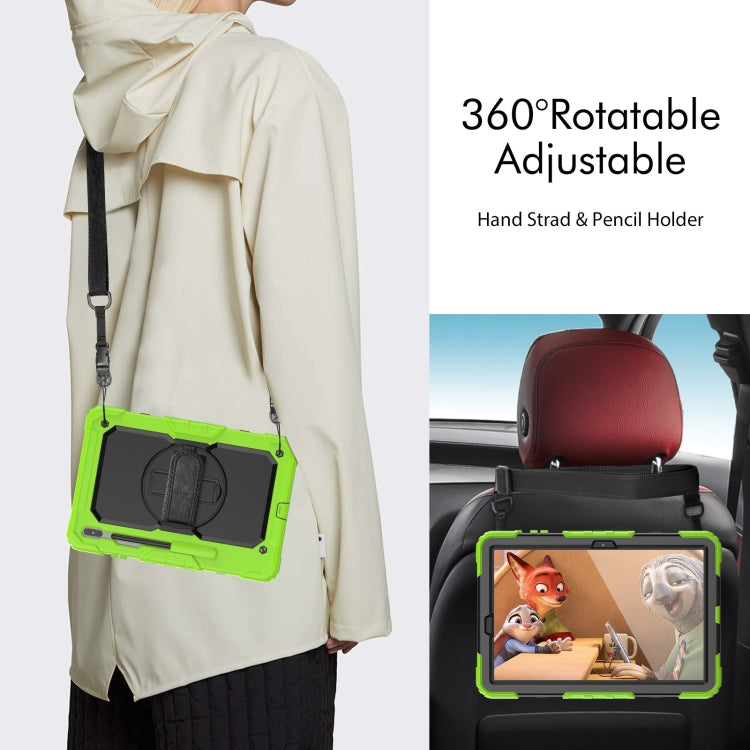 For Samsung Galaxy Tab S8+ 12.4 inch SM-X800 Silicone + PC Tablet Case(Yellow Green+Black) by bashfashion