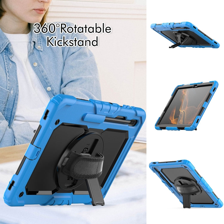 For Samsung Galaxy Tab S8+ 12.4 inch SM-X800 Silicone + PC Tablet Case(Light Blue+Black) by bashfashion