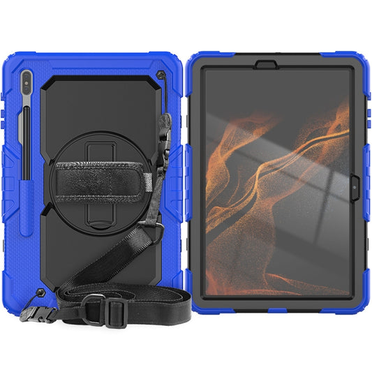 For Samsung Galaxy Tab S8+ 12.4 inch SM-X800 Silicone + PC Tablet Case(Dark Blue+Black) by bashfashion