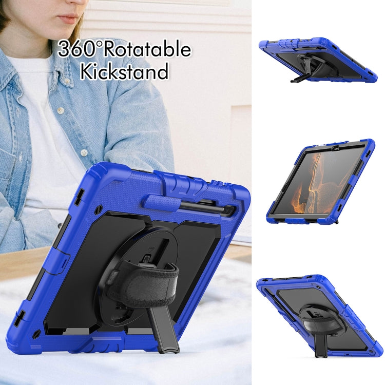 For Samsung Galaxy Tab S8+ 12.4 inch SM-X800 Silicone + PC Tablet Case(Dark Blue+Black) by bashfashion