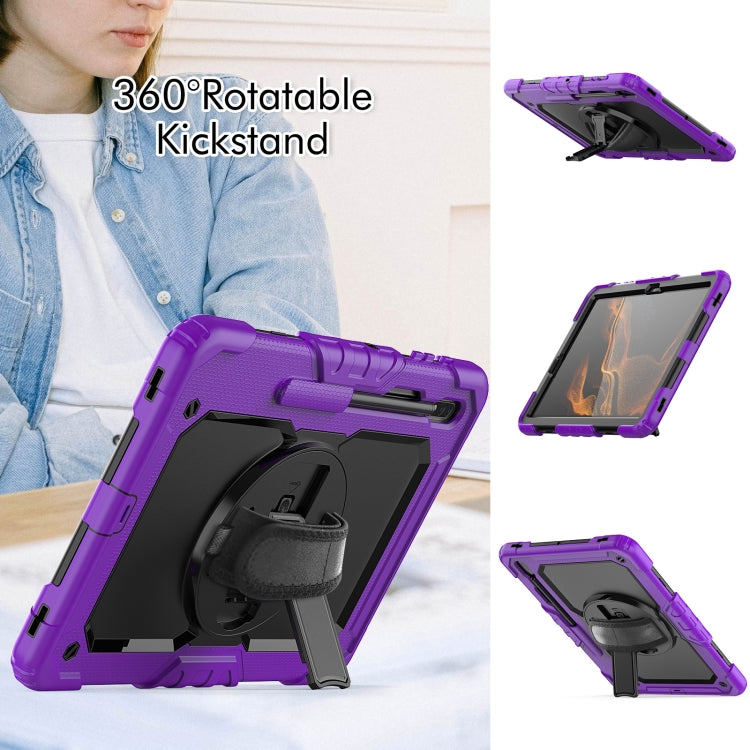 For Samsung Galaxy Tab S8+ 12.4 inch SM-X800 Silicone + PC Tablet Case(Purple+Black) by bashfashion