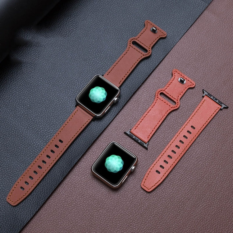 Butterfly Buckle Cowhide Leather Watch Band For Apple Watch Ultra 49mm&Watch Ultra 2 49mm / Series 9&8&7 45mm / SE 3&SE 2&6&SE&5&4 44mm / 3&2&1 42mm(Blue) by bashfashion