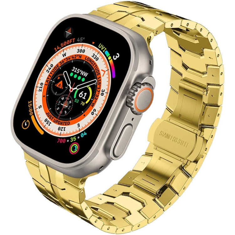 Steel Watch Band For Apple Watch Series 9&8&7 41mm / SE 3&SE 2&6&SE&5&4 40mm / 3&2&1 38mm(Gold) by bashfashion