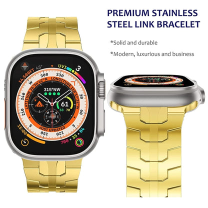 Steel Watch Band For Apple Watch Series 9&8&7 41mm / SE 3&SE 2&6&SE&5&4 40mm / 3&2&1 38mm(Gold) by bashfashion