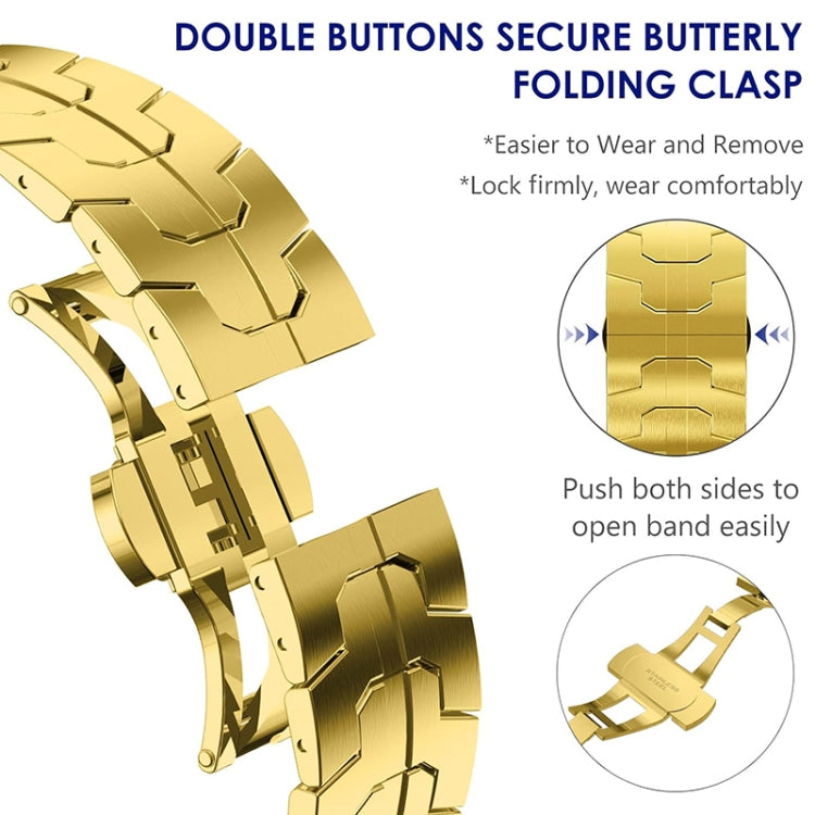 Steel Watch Band For Apple Watch Series 9&8&7 41mm / SE 3&SE 2&6&SE&5&4 40mm / 3&2&1 38mm(Gold) by bashfashion