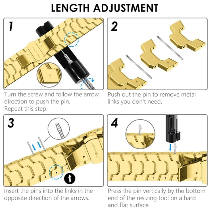 Steel Watch Band For Apple Watch Series 9&8&7 41mm / SE 3&SE 2&6&SE&5&4 40mm / 3&2&1 38mm(Gold) by bashfashion