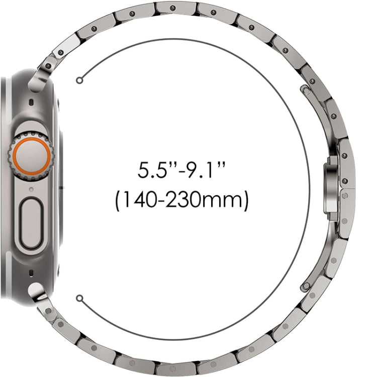 Steel Watch Band For Apple Watch Series 9&8&7 41mm / SE 3&SE 2&6&SE&5&4 40mm / 3&2&1 38mm(Titanium Orange) by bashfashion
