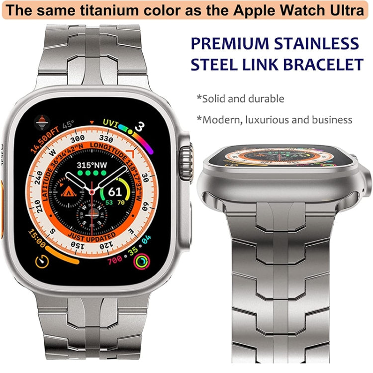 Steel Watch Band For Apple Watch Series 9&8&7 41mm / SE 3&SE 2&6&SE&5&4 40mm / 3&2&1 38mm(Titanium) by bashfashion