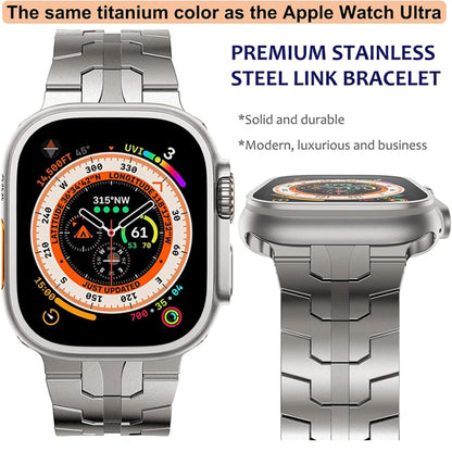 Steel Watch Band For Apple Watch Series 9&8&7 41mm / SE 3&SE 2&6&SE&5&4 40mm / 3&2&1 38mm(Titanium) by bashfashion