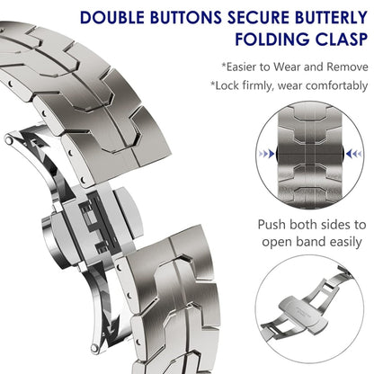 Steel Watch Band For Apple Watch Series 9&8&7 41mm / SE 3&SE 2&6&SE&5&4 40mm / 3&2&1 38mm(Titanium) by bashfashion